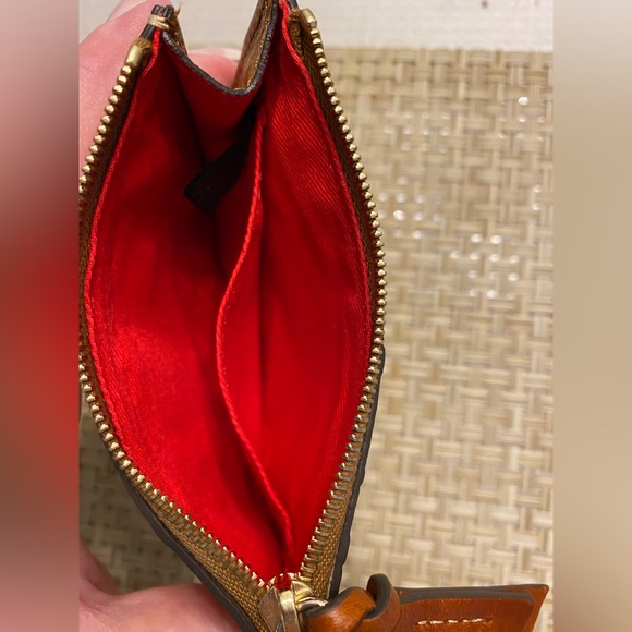 Dooney and Burke Tan Ostrich small coin/card case. - Picture 3 of 4